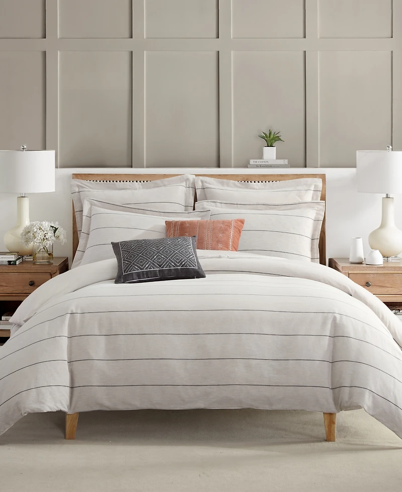 Levtex Leo Stripe Textured 3-Pc. Duvet Cover Set