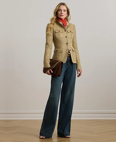 Lauren Ralph Women's High-Rise Pleated Wide-Leg Jeans