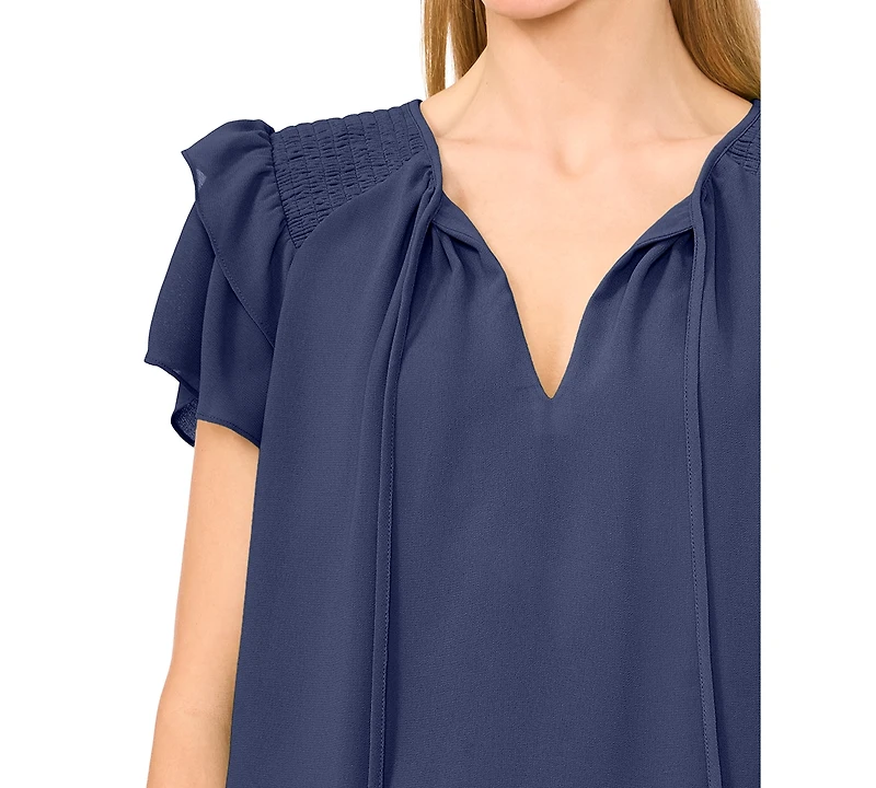 CeCe Women's Tie-Neck Tiered-Ruffle-Sleeve Blouse