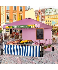 10 x 10 Feet Foldable Commercial Pop-up Canopy with Roller Bag and Banner Strip