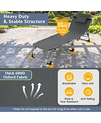 5-position Outdoor Folding Chaise Lounge Chair