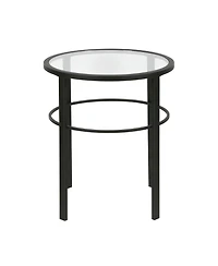 Glass Top Round End Table – Sturdy Steel Base for a Chic Industrial Look