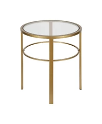 Glass Top Round End Table – Sturdy Steel Base for a Chic Industrial Look