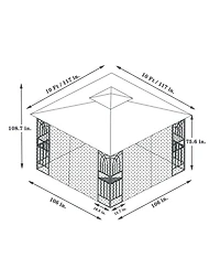 10x10 Outdoor Patio Gazebo Canopy Tent With Ventilated Double Roof