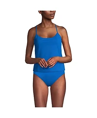 Lands' End Women's Long Torso Tugless QuickDry Adjustable Strappy Back Tankini Top