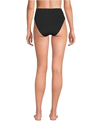 Lands' End Women's Tugless QuickDry High Waisted Leg Bikini Bottoms
