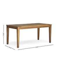 Alcove Teak Brown 5-Piece Wood Outdoor Patio Conversation Sectonal Seating Set with Beige Cushions