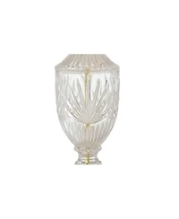 Regency Hill Traditional Table Lamps 26.5" High Set of 2 Cut Glass Urn Brass White Cream Bell Shade for Living Room Family Bedroom Bedside