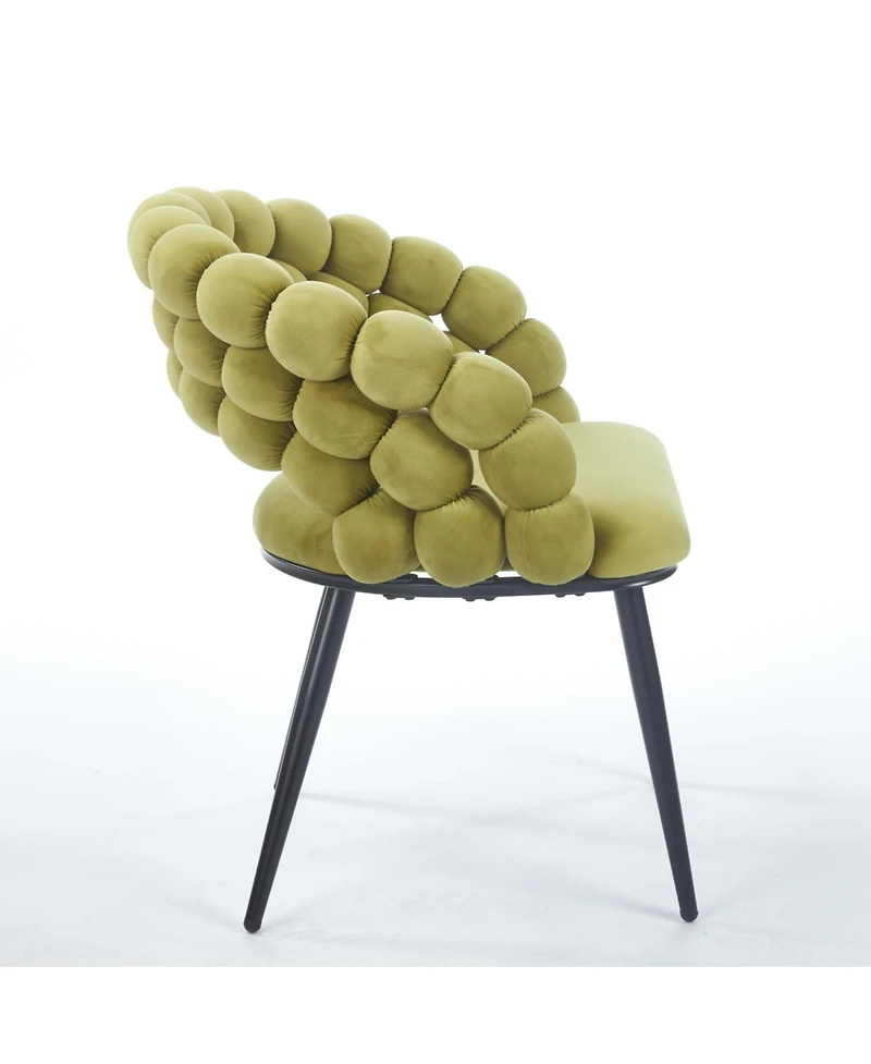 Streamdale Green Modern Chairs (Set of 2), Gold Legs