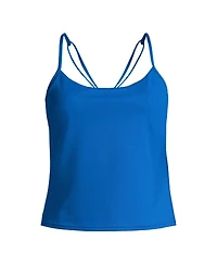 Lands' End Women's Plus Tugless QuickDry Adjustable Strappy Back Tankini Top