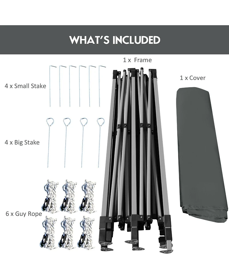 10 x 20 Feet Adjustable Folding Heavy Duty Sun Shelter with Carrying Bag