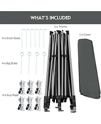 10 x 20 Feet Adjustable Folding Heavy Duty Sun Shelter with Carrying Bag