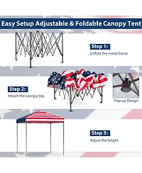 6.6 x 6.6 Feet Outdoor Pop-up Canopy Tent with Upf 50+ Sun Protection