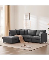 Streamdale Modern Modular Sectional Sofa w/ Ottoman & Pillows