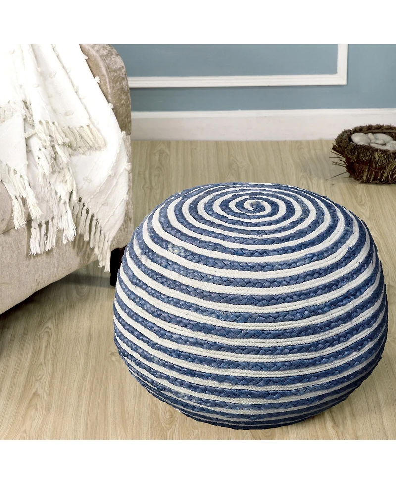 Jute Ottoman for Living Room Bedroom and Rustic Home Decor