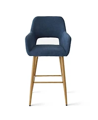 Set of 4 Upholstered Counter Height Stools with Armrests, 25.5'' Chairs for Kitchen Island-Maison Boucle