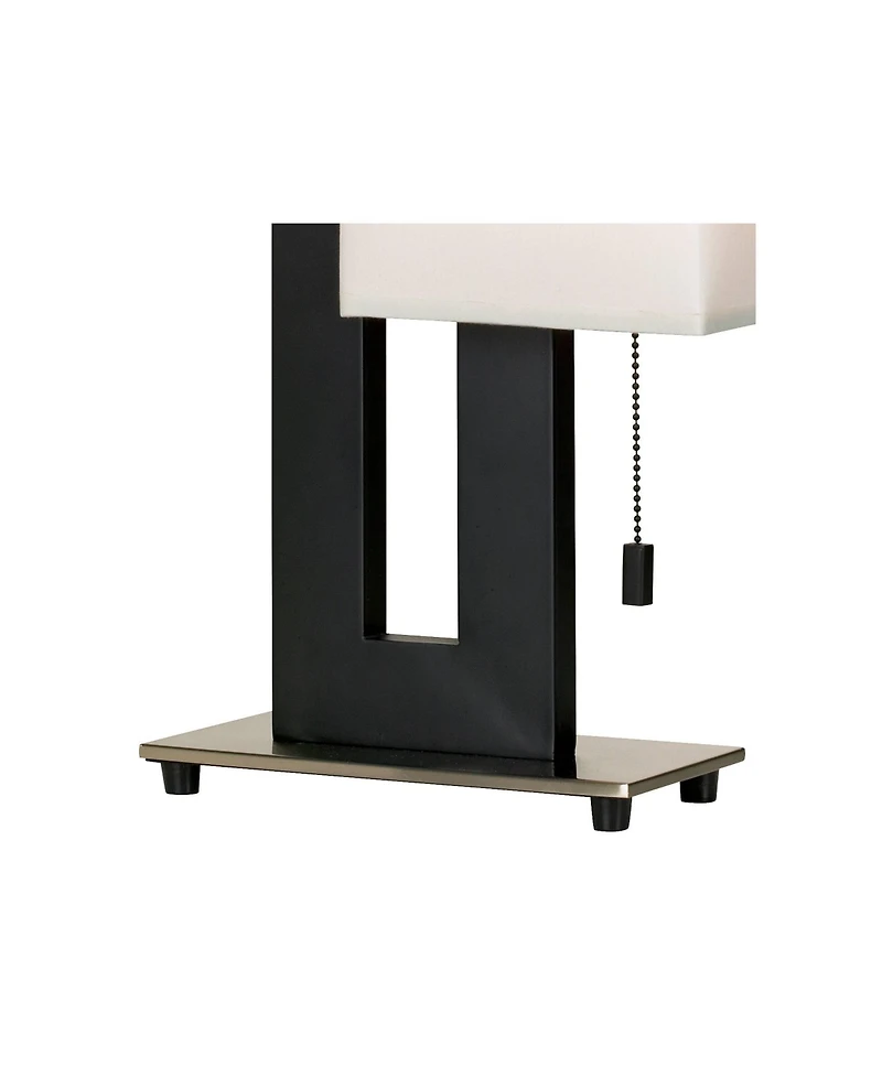 360 Lighting Floating Square 20 1/2" High Small Modern Accent Table Lamps Set of 2 Pull Chain Black Finish Living Room Bedroom