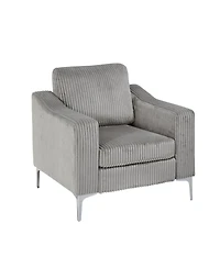 Gray Corduroy Convertible Sectional Sofa