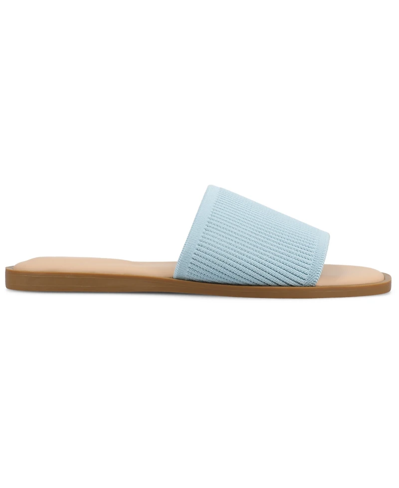 Journee Collection Women's Prisilla Single Band Slide Flat Sandals
