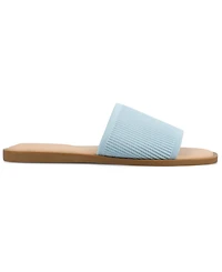 Journee Collection Women's Prisilla Single Band Slide Flat Sandals