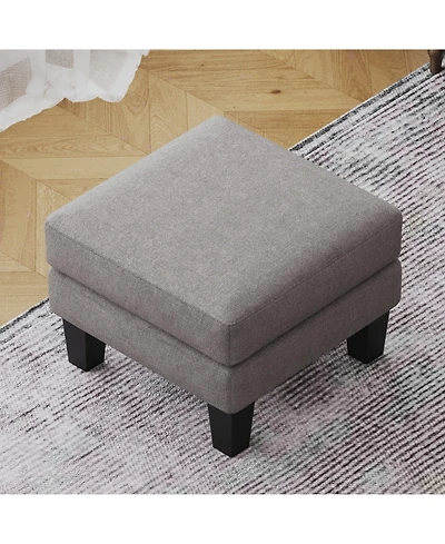 Streamdale Furniture Fabric Ottoman Light Grey