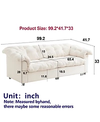 Streamdale Chenille Deep Seat Sofa - Fluffy Cloud Comfort - Beige