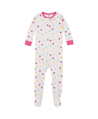 Gerber Baby Girls 2-Pack Snug Fit Footed Cotton Pajamas, Love, 0-3 Months