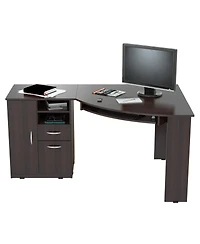 Corner Computer Desk with 2 Drawers – Space-Saving Home Office Workstation