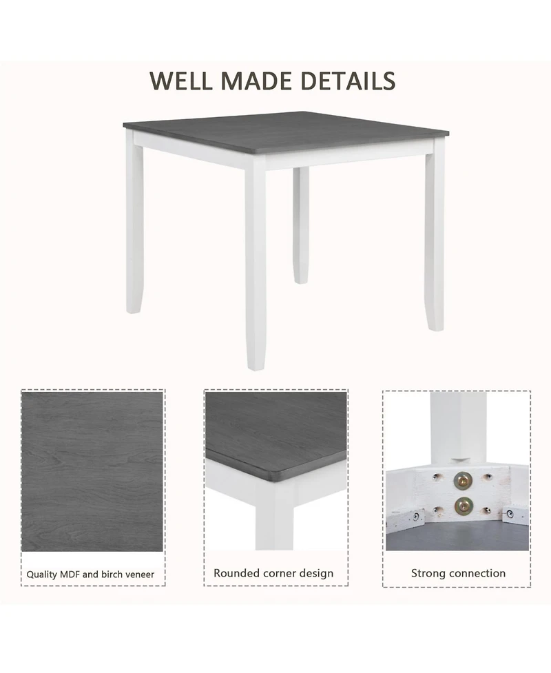 Streamdale 5-Piece Grey & White Dining Set for 4