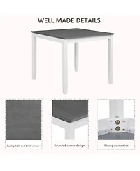 Streamdale 5-Piece Grey & White Dining Set for 4