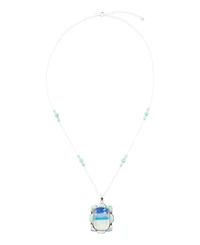 Barse Scenic Beach Blue Larimar and Sterling Silver Pendant Necklace