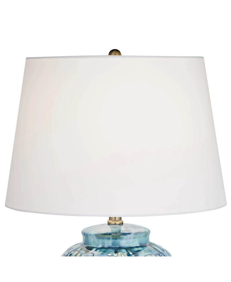 Possini Euro Design Temple Jar 27" Tall Modern Table Lamps Set of 2 Blue-Green Teal Ceramic Living Room Bedroom (Colors May Vary)