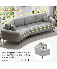 Streamdale 111" Curved Sofa with Pillows
