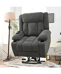 Streamdale Power Lift Recliner Chair, Extended Footrest, Cup Holders - Dark Gray