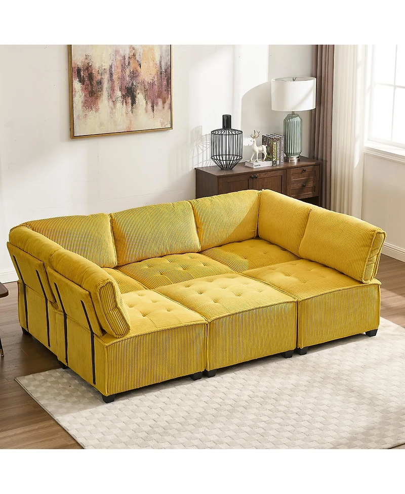 Streamdale U-Shaped Modular Sectional Sofa with Reversible Chaise