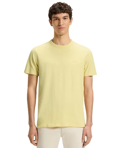 Boss by Hugo Men's Cotton Slub Logo Detail T-Shirt