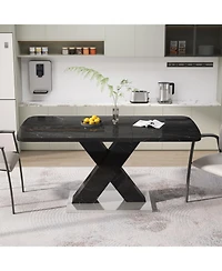 Streamdale Square Marble Top Dining Table, X-Leg