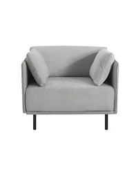 Streamdale Vintage Lounge Chair Grey Polyester, Wood Frame, Steel Legs