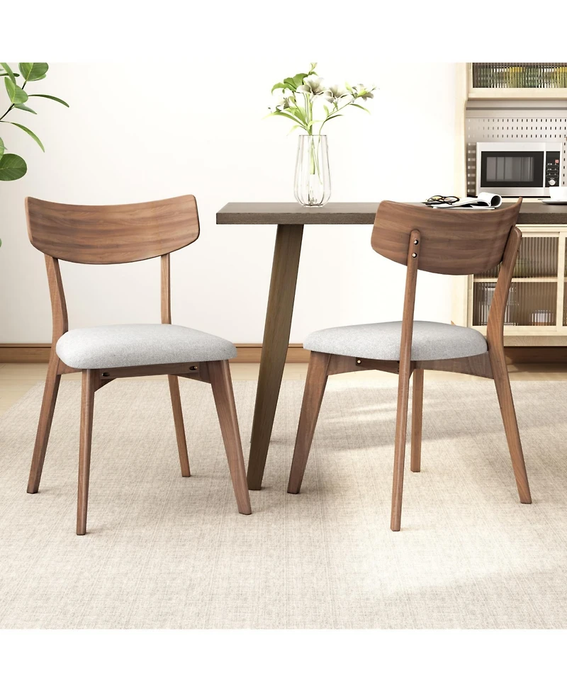 Streamdale Mid-Century Upholstered Dining Chairs (Set of 2) - Light Beige