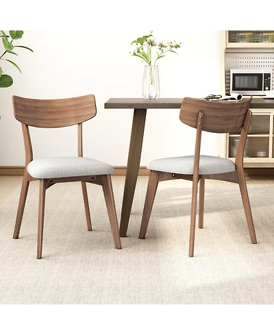 Streamdale Mid-Century Upholstered Dining Chairs (Set of 2) - Light Beige