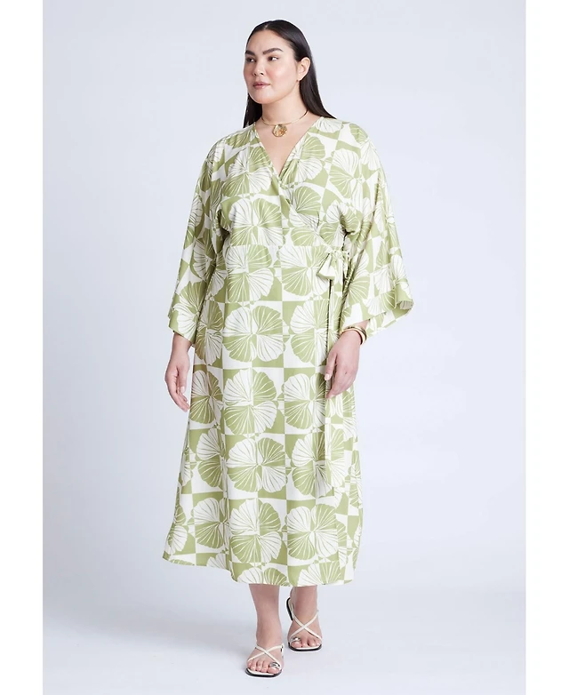 Shop Eloquii Women's Plus Kimono Sleeve Maxi Wrap Dress at Beverly