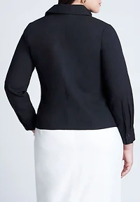 Eloquii Women's Hip Tie Collared Shirt