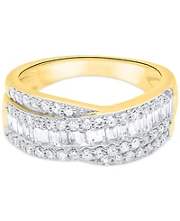 Forever Grown Diamonds Lab-Grown Diamond Crisscross Band (1 ct. t.w.) Sterling Silver or 14k Gold-Plated