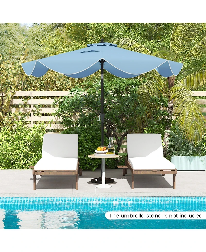 9 Ft Patio Umbrella with Crank Handle and Push Button Tilt-Navy