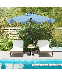 9 Ft Patio Umbrella with Crank Handle and Push Button Tilt-Navy