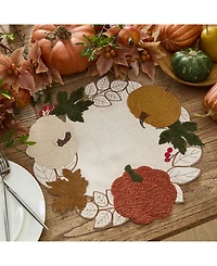 Elrene Fall Feels Cutwork Fabric Round Placemat, 15"