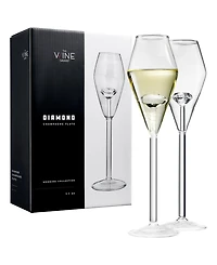 The Wine Savant Wedding Toast Champagne Flute Glasses, Set of 2