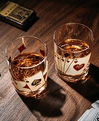 The Wine Savant Casino Whiskey Glasses, Set of 2