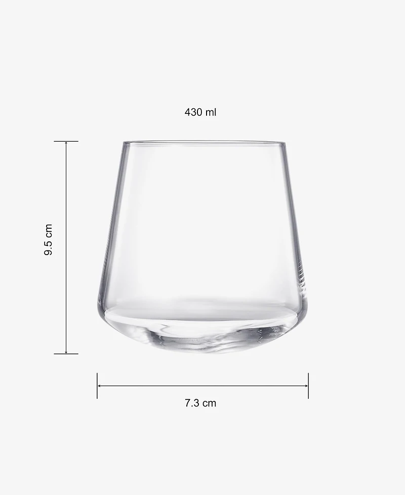 The Wine Savant Rotating Stemless Wine Glasses, Set of 2