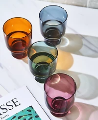 The Wine Savant Khen Pastel Muted Murano Wine Glasses, Set of 4
